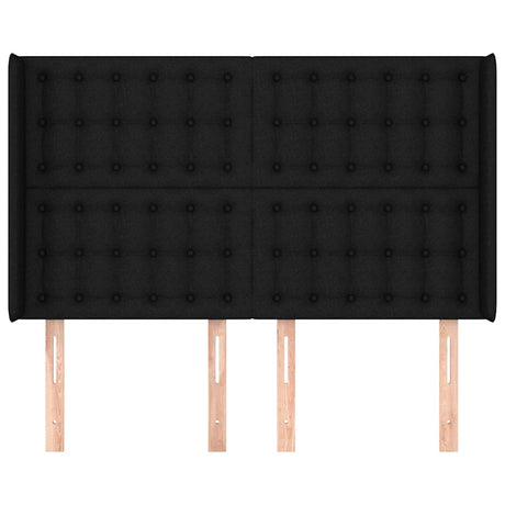 Vidaxl hoofdbord met randen 147x16x118 128 cm stof zwart