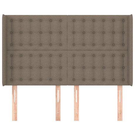 Vidaxl hoofdbord met randen 147x16x118 128 cm stof taupe