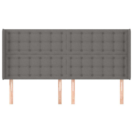Vidaxl hoofdbord met randen 163x16x118 128 cm stof donkergrijs