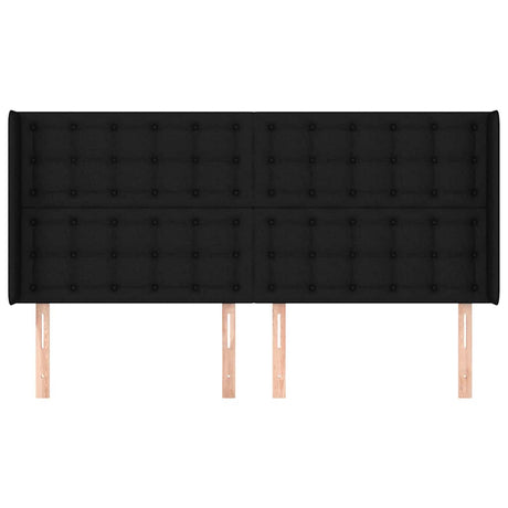 Vidaxl hoofdbord met randen 183x16x118 128 cm stof zwart