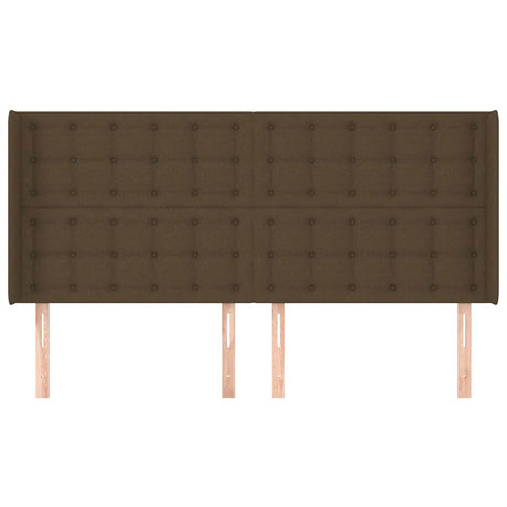 Vidaxl hoofdbord met randen 183x16x118 128 cm stof donkerbruin