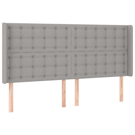 Vidaxl hoofdbord met randen 203x16x118 128 cm stof lichtgrijs