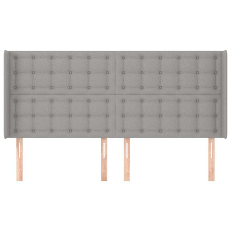 Vidaxl hoofdbord met randen 203x16x118 128 cm stof lichtgrijs