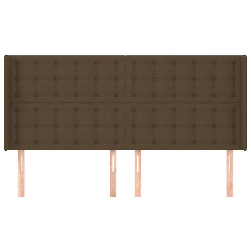 Vidaxl hoofdbord met randen 203x16x118 128 cm stof donkerbruin