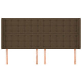 Vidaxl hoofdbord met randen 203x16x118 128 cm stof donkerbruin