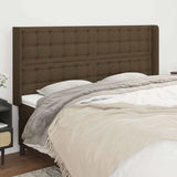 Vidaxl hoofdbord met randen 203x16x118 128 cm stof donkerbruin