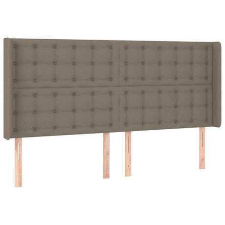 Vidaxl hoofdbord met randen 203x16x118 128 cm stof taupe