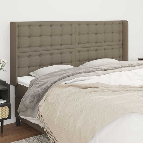 Vidaxl hoofdbord met randen 203x16x118 128 cm stof taupe