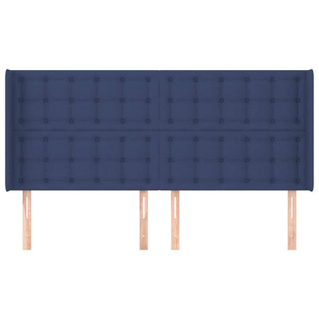 Vidaxl hoofdbord met randen 203x16x118 128 cm stof blauw