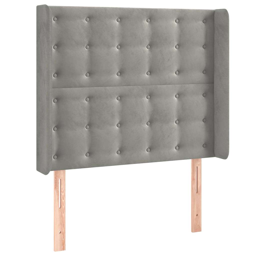 Vidaxl hoofdbord met randen 83x16x118 128 cm fluweel lichtgrijs