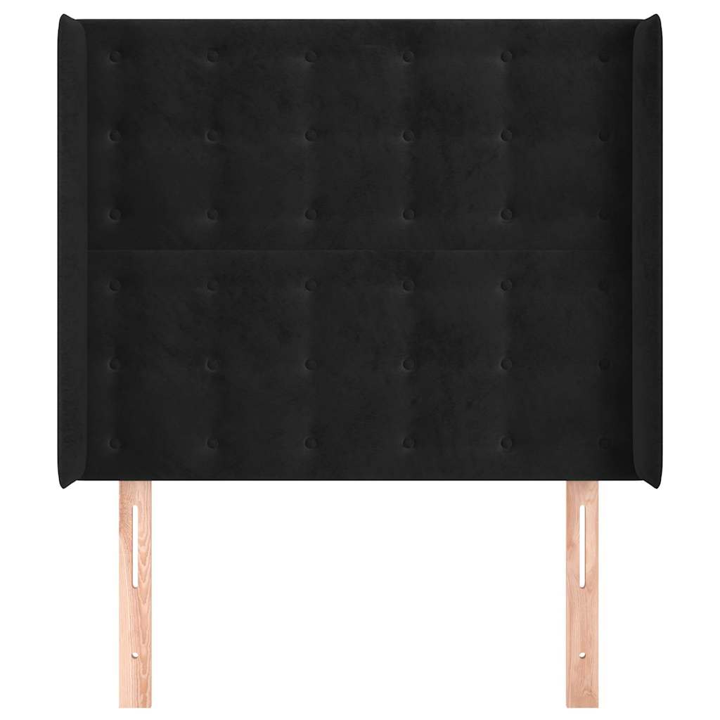 Vidaxl hoofdbord met randen 83x16x118 128 cm fluweel zwart