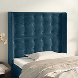 Vidaxl hoofdbord met randen 83x16x118 128 cm fluweel blauw