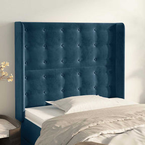 Vidaxl hoofdbord met randen 83x16x118 128 cm fluweel blauw