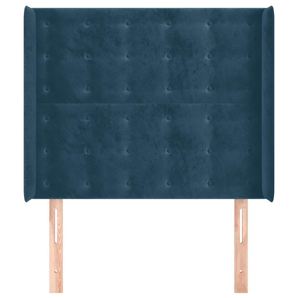 Vidaxl hoofdbord met randen 93x16x118 128 cm fluweel donkerblauw