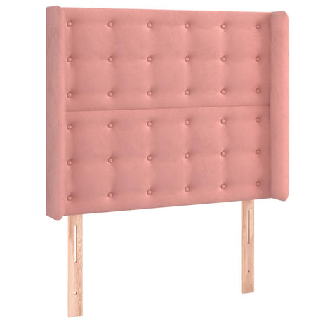 Vidaxl hoofdbord met randen 93x16x118 128 cm fluweel roze