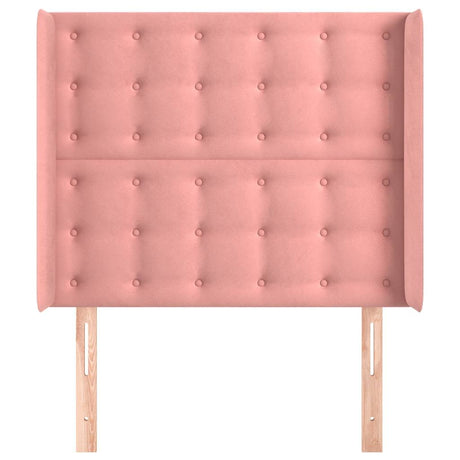 Vidaxl hoofdbord met randen 93x16x118 128 cm fluweel roze