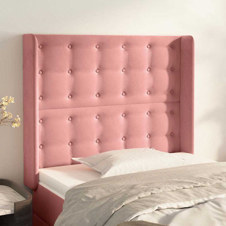 Vidaxl hoofdbord met randen 93x16x118 128 cm fluweel roze