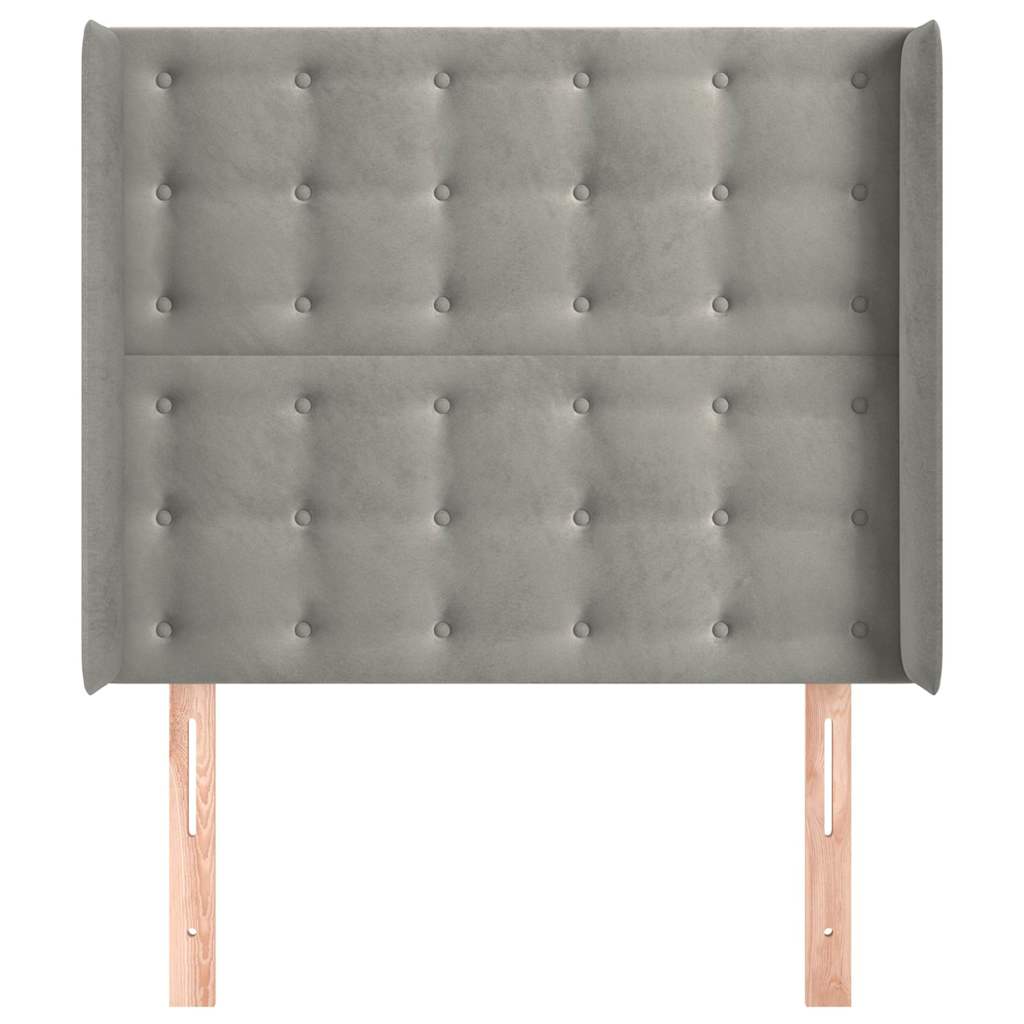 Vidaxl hoofdbord met randen 103x16x118 128 cm fluweel lichtgrijs