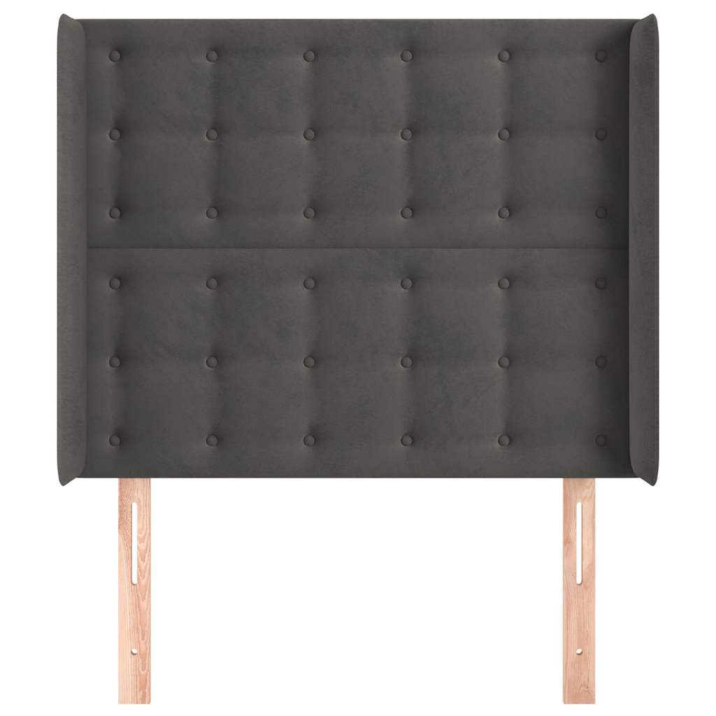 Vidaxl hoofdbord met randen 103x16x118 128 cm fluweel donkergrijs
