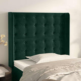 Vidaxl hoofdbord met randen 103x16x118 128 cm fluweel donkergroen