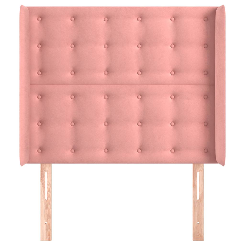 Vidaxl hoofdbord met randen 103x16x118 128 cm fluweel roze