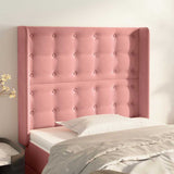 Vidaxl hoofdbord met randen 103x16x118 128 cm fluweel roze