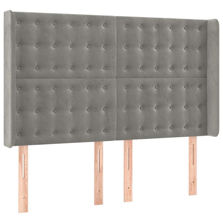 Vidaxl hoofdbord met randen 147x16x118 128 cm fluweel lichtgrijs