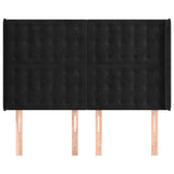 Vidaxl hoofdbord met randen 147x16x118 128 cm fluweel zwart