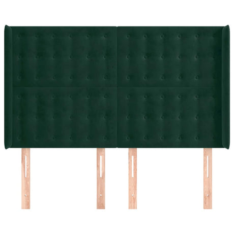 Vidaxl hoofdbord met randen 147x16x118 128 cm fluweel donkergroen