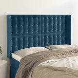 Vidaxl hoofdbord met randen 147x16x118 128 cm fluweel donkerblauw