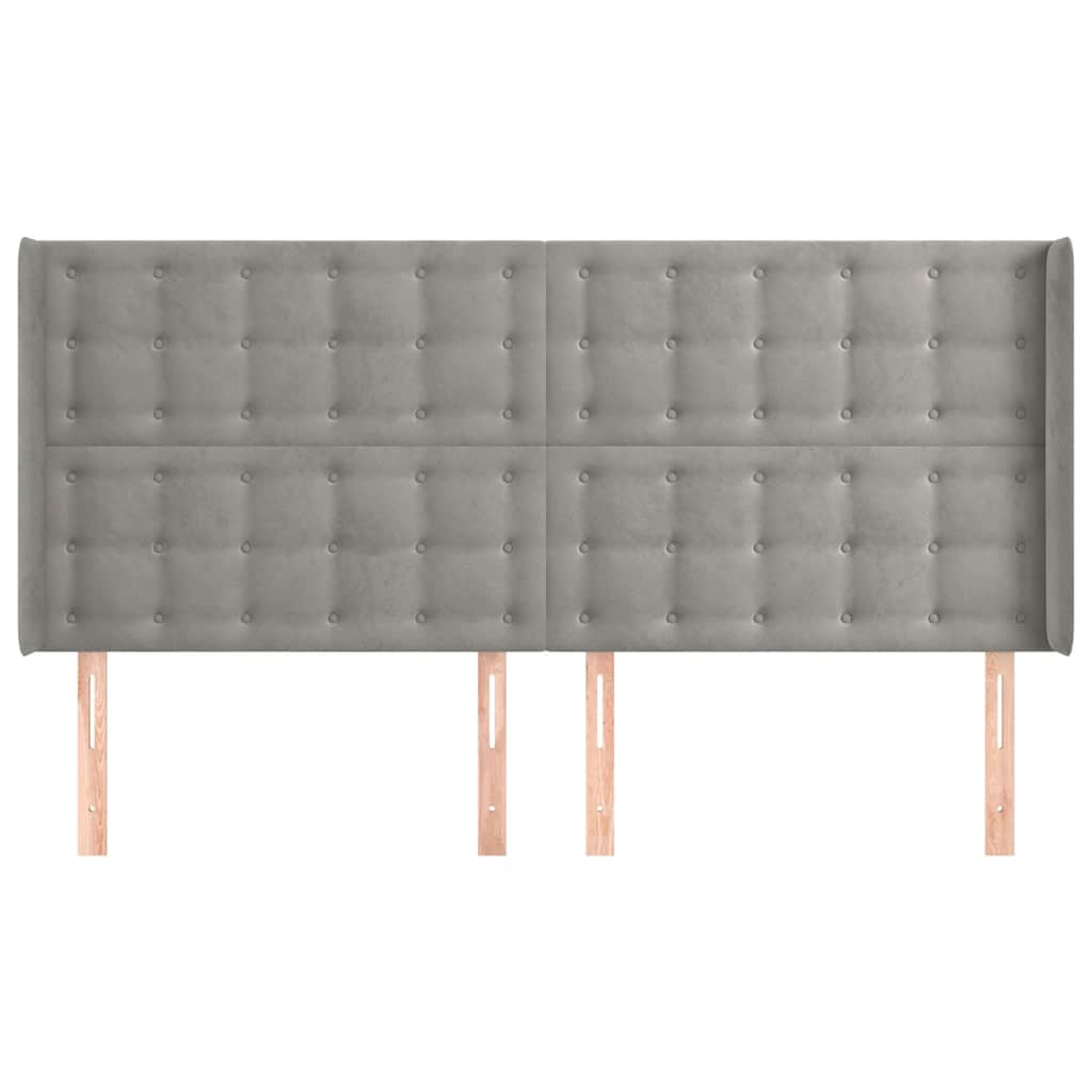 Vidaxl hoofdbord met randen 163x16x118 128 cm fluweel lichtgrijs