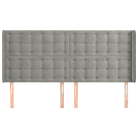 Vidaxl hoofdbord met randen 163x16x118 128 cm fluweel lichtgrijs