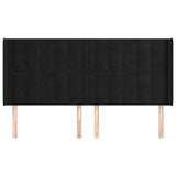 Vidaxl hoofdbord met randen 163x16x118 128 cm fluweel zwart