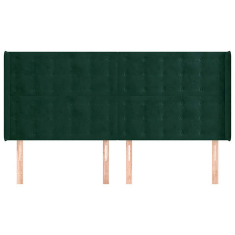 Vidaxl hoofdbord met randen 163x16x118 128 cm fluweel donkergroen