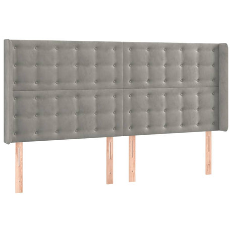 Vidaxl hoofdbord met randen 183x16x118 128 cm fluweel lichtgrijs