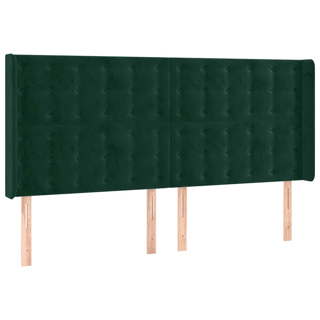 Vidaxl hoofdbord met randen 183x16x118 128 cm fluweel donkergroen