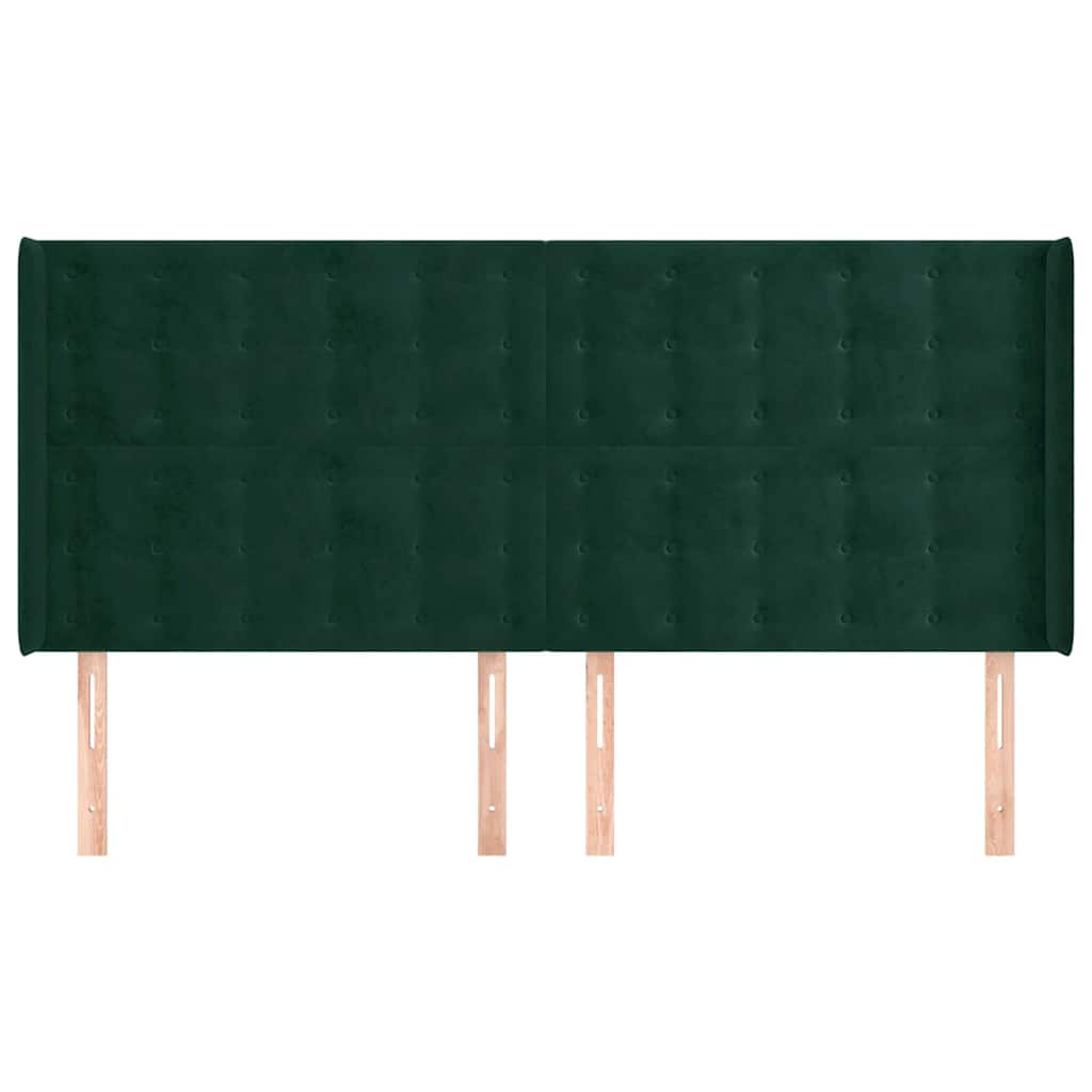 Vidaxl hoofdbord met randen 183x16x118 128 cm fluweel donkergroen