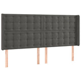 Vidaxl hoofdbord met randen 203x16x118 128 cm fluweel donkergrijs