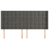 Vidaxl hoofdbord met randen 203x16x118 128 cm fluweel donkergrijs
