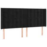Vidaxl hoofdbord met randen 203x16x118 128 cm fluweel zwart