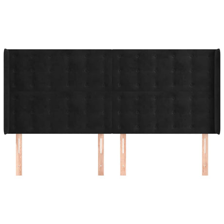 Vidaxl hoofdbord met randen 203x16x118 128 cm fluweel zwart