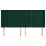 Vidaxl hoofdbord met randen 203x16x118 128 cm fluweel donkergroen