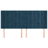 Vidaxl hoofdbord met randen 203x16x118 128 cm fluweel donkerblauw