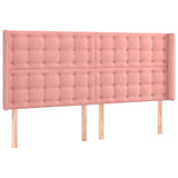 Vidaxl hoofdbord met randen 203x16x118 128 cm fluweel roze
