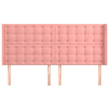Vidaxl hoofdbord met randen 203x16x118 128 cm fluweel roze