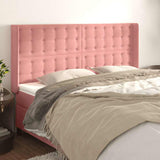 Vidaxl hoofdbord met randen 203x16x118 128 cm fluweel roze
