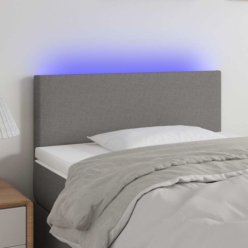 Vidaxl hoofdbord led 80x5x78 88 cm stof donkergrijs