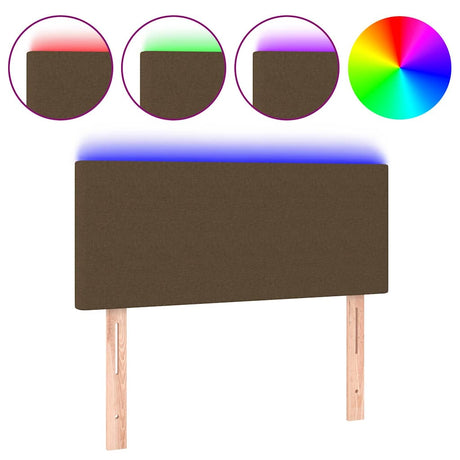Vidaxl hoofdbord led 100x5x78 88 cm stof donkerbruin