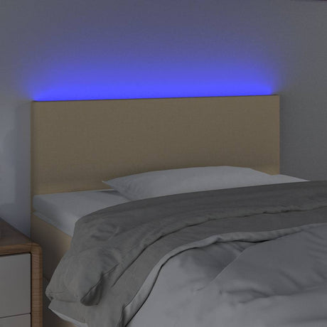 Vidaxl hoofdbord led 100x5x78 88 cm stof crèmekleurig
