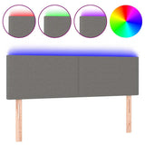 Vidaxl hoofdbord led 144x5x78 88 cm stof donkergrijs